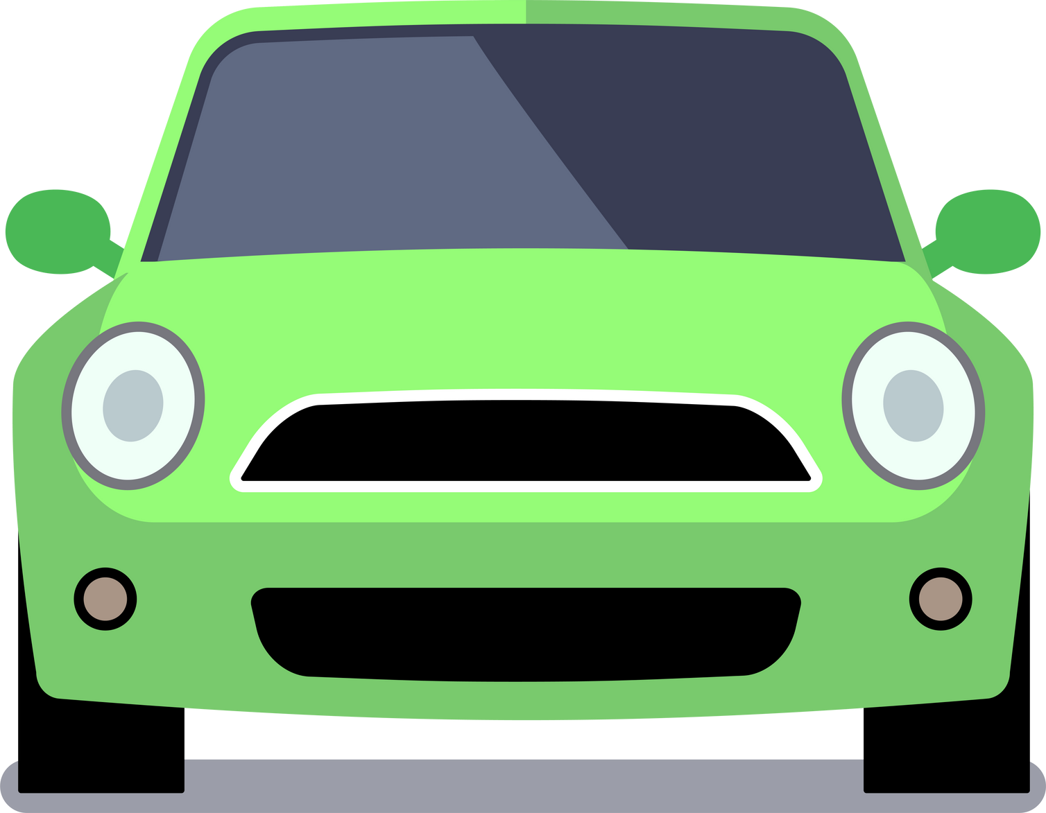 Car flat vector icons in front view. Car transport, auto car, vehicle car speed illustration