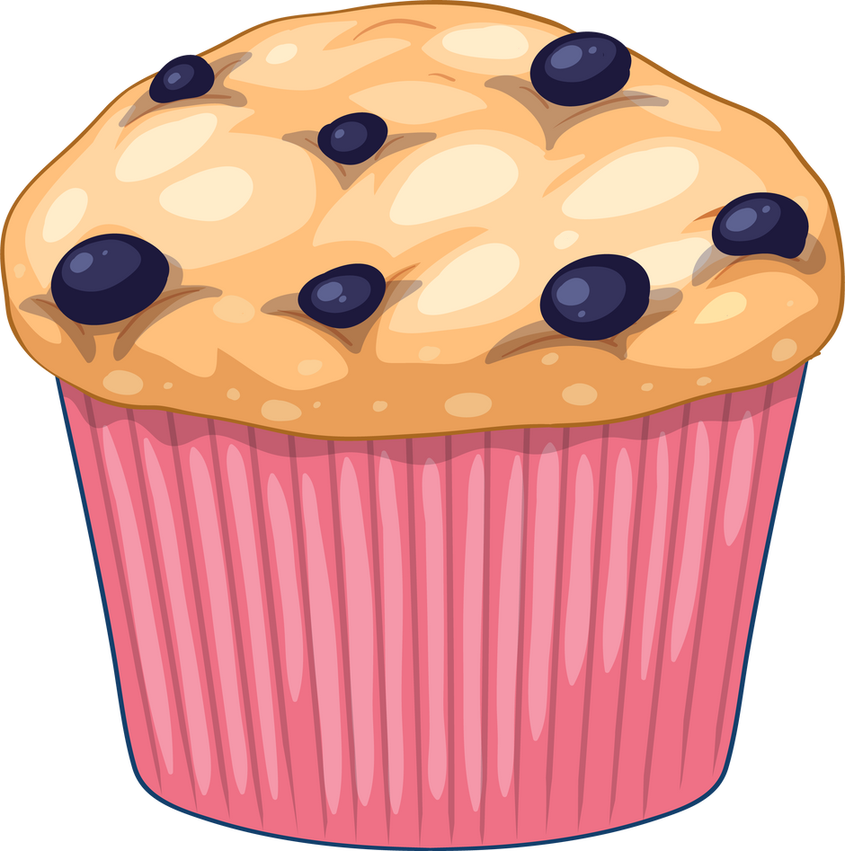 A Blueberry Muffin Isolated